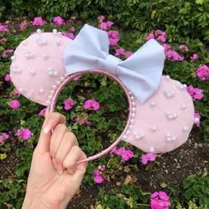 Pink quilted handmade minnie ears